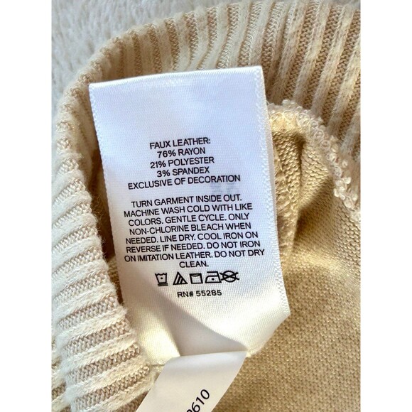 Express Mock Neck Sweater with Faux Leather Dolman Sleeves size XS - Picture 6 of 8